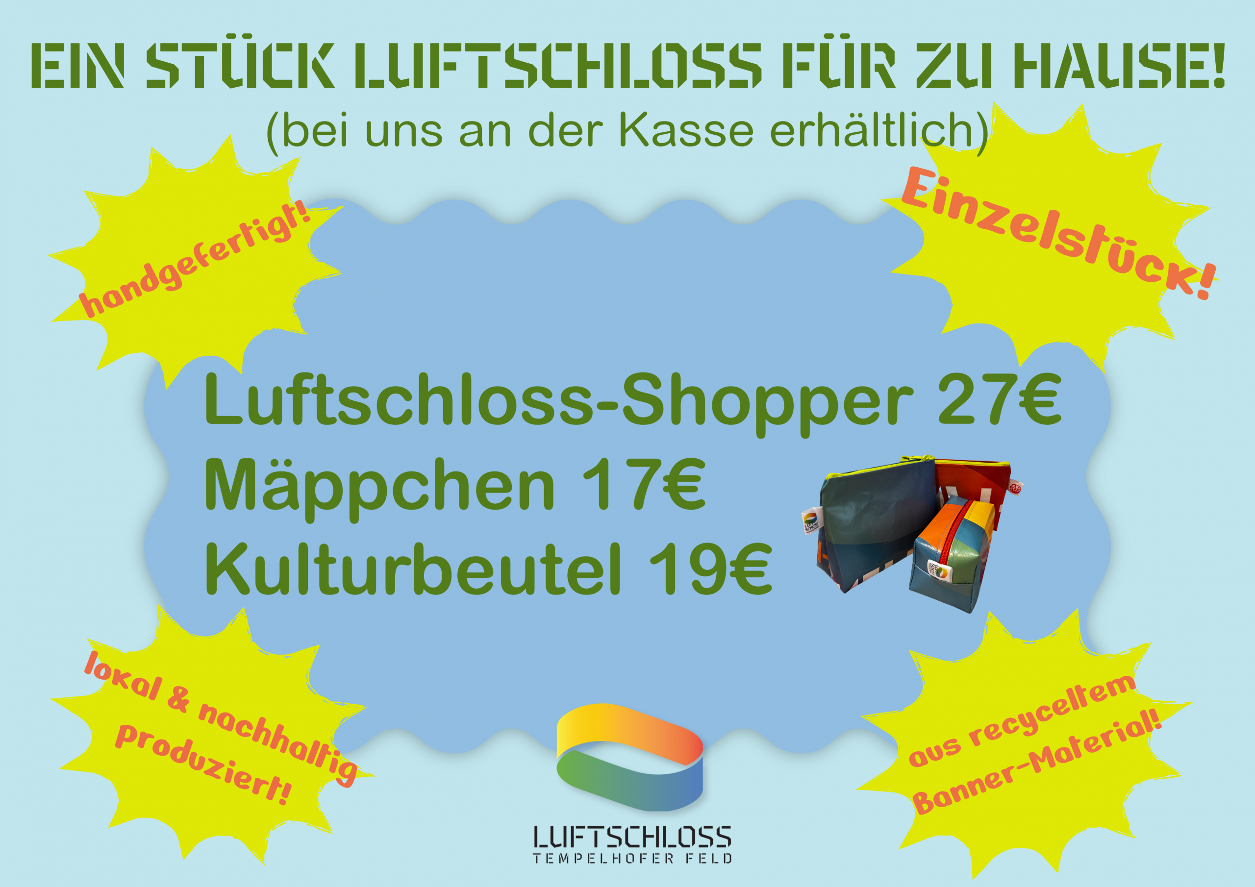 Luftschloss-Merch aus alten Bannern